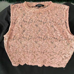 Pink laced crop top